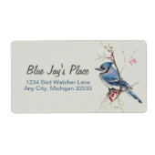 Blue Jay Waterverf Art Return Address Label (Voorkant)