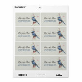 Blue Jay Waterverf Art Return Address Label (Full Sheet)