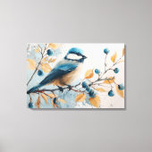 Blue Jay Waterverf Kunst Canvas Afdruk (Voorkant)