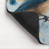 Blue Jay Waterverf Kunst Muismat (Hoek)