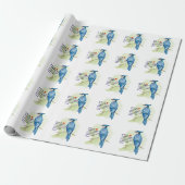 Blue jay waterverf schilderij cadeaupapier (Uitgerold)
