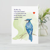Blue jay waterverf schilderij kaart (Staand voorkant)