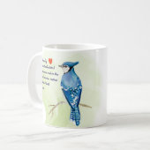 Blue jay waterverf schilderij koffiemok (Voorkant links)