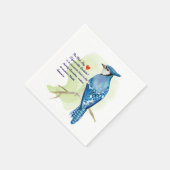 Blue jay waterverf schilderij servet (Hoek)