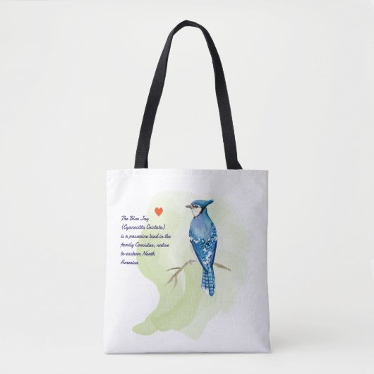 Blue jay waterverf schilderij tote bag (Voorkant)