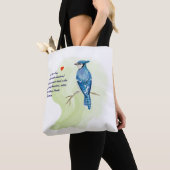 Blue jay waterverf schilderij tote bag (Dichtbij)