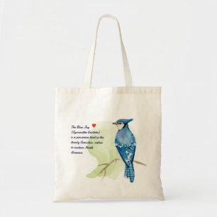 Blue jay waterverf schilderij tote bag