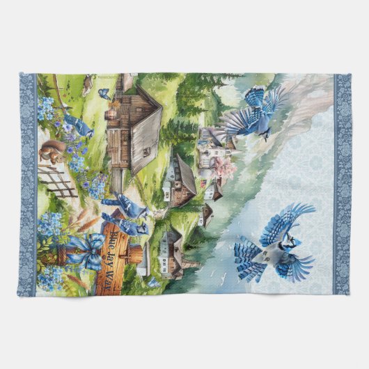 Blue Jay Way Bluejays in Heavenly Mountain Village Theedoek (Horizontaal)