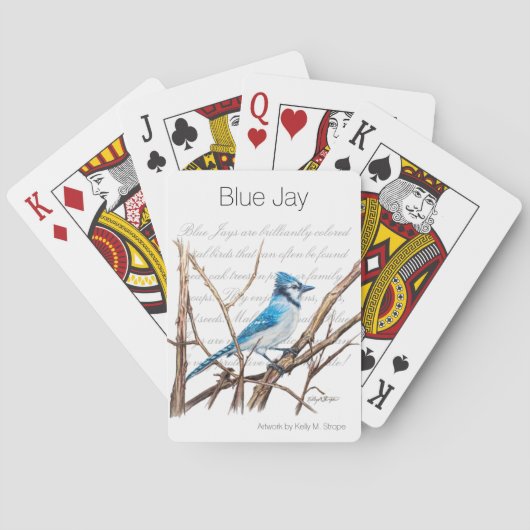 Blue Jay Word Art Bird-spelkaarten Speelkaarten (Achterkant)