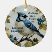 Blue jays gepersonaliseerd gedenkteken Ornament (Voorkant)