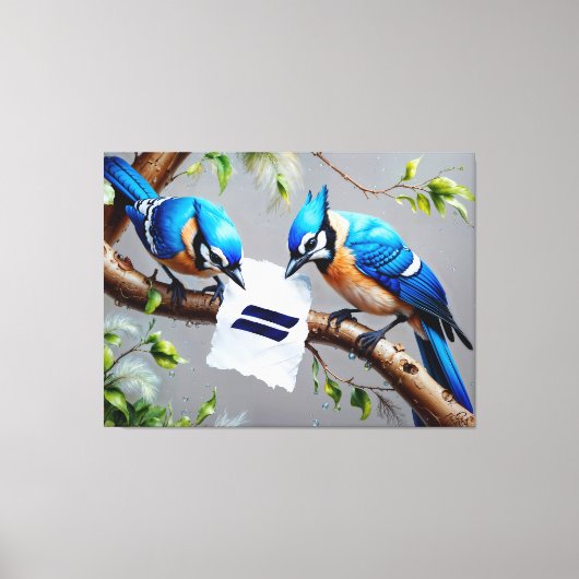 Blue Jays overweegt Canvas Afdruk (Voorkant)