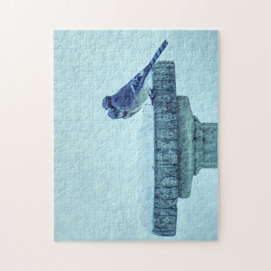 Blue Jays Winter Feeding Painterly Puzzle Legpuzzel (Verticaal)