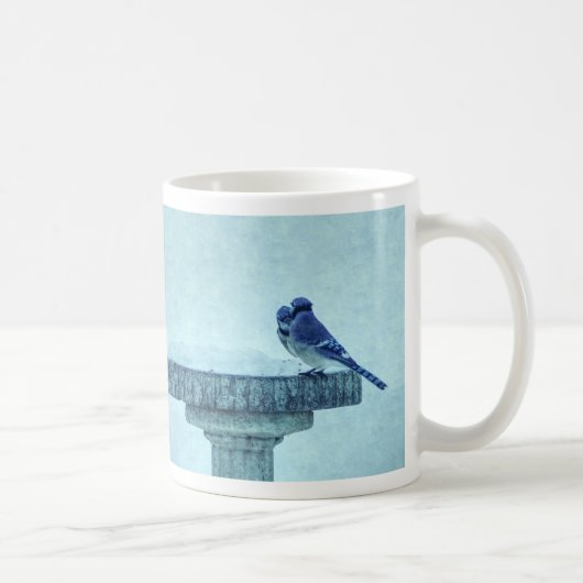 Blue Jays Winter Voeding Schilderachtig Koffie Mok (Rechts)