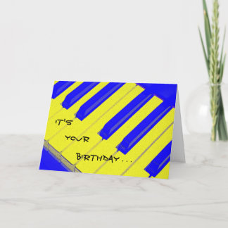 Blue Jazzy Keyboard Verjaardag Kaart