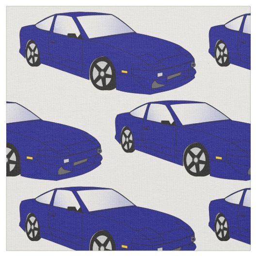 Blue JDM Sports Car Fabric Stof (Close Up)