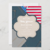 Blue Jean Baby Americana-Baby shower Kaart (Voorkant)