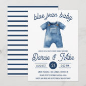 Blue Jean Baby, Baby Boy, Denim Baby shower Kaart (Voorkant / Achterkant)