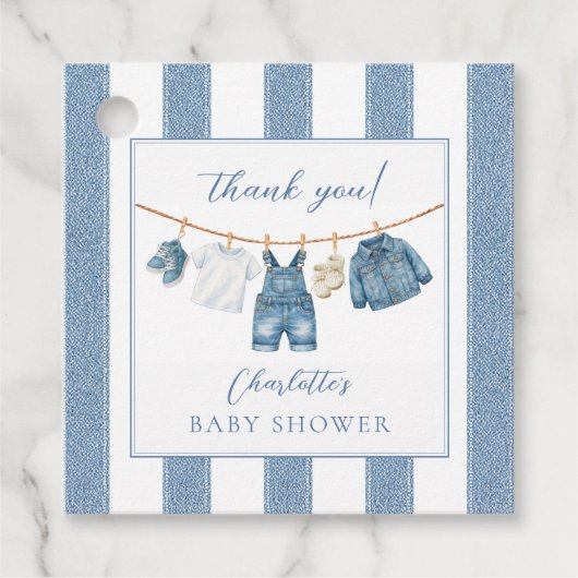 Blue Jean Baby Baby Shower  Bedankjes Labels (Voorkant)