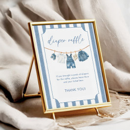 Blue Jean Baby Baby Shower Diaper Raffle Sign Poster