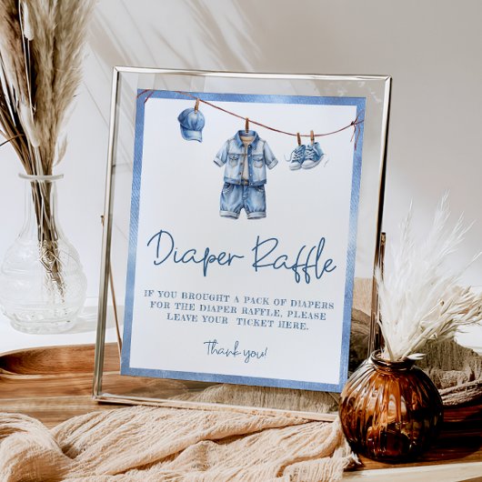 Blue Jean Baby Baby shower Luierkrabbel Poster