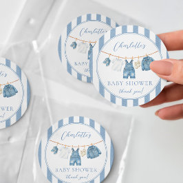 Blue Jean Baby Baby Shower  Ronde Sticker