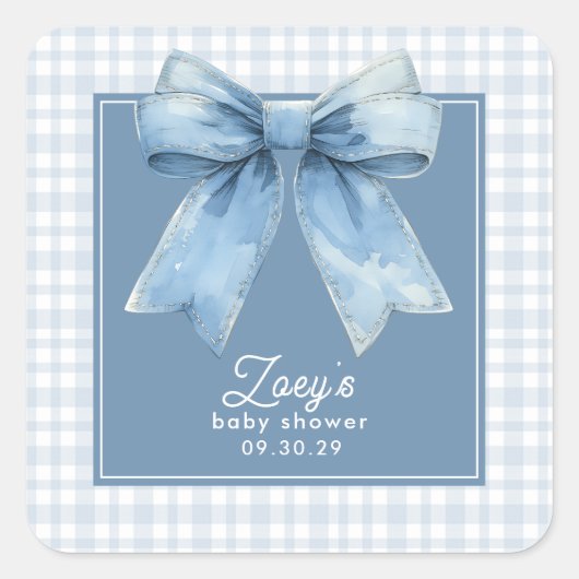 Blue Jean Baby Baby Shower Vierkante Sticker (Voorkant)