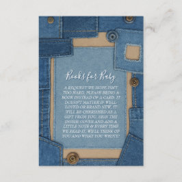 Blue Jean Baby Books for Baby Shower Informatiekaartje