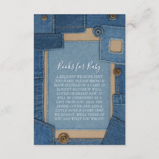 Blue Jean Baby Books for Baby Shower Informatiekaartje (Voorkant)
