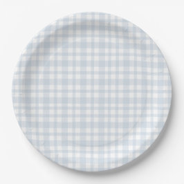 Blue Jean Baby Boy Baby Shower Gingham  Papieren Bordje
