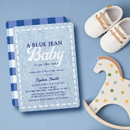 Blue Jean Baby Boy Baby Shower Kaart