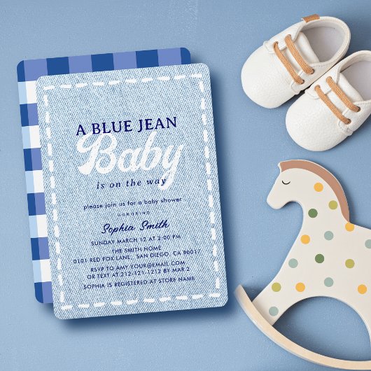 Blue Jean Baby Boy Baby Shower Kaart
