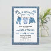 Blue Jean Baby Boy Shower Kaart (Staand voorkant)