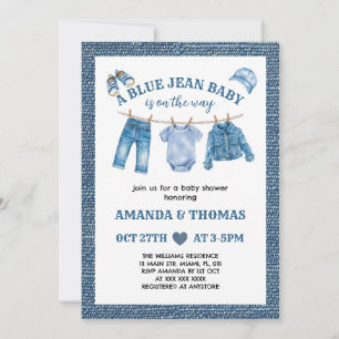 Blue Jean Baby Boy Shower Kaart