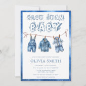 Blue Jean Baby Boy Shower Kaart (Voorkant)