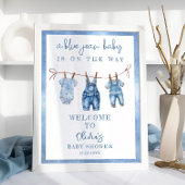 Blue Jean Baby Denim Baby Boy Shower Welkom Poster