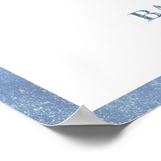 Blue Jean Baby Denim Baby Boy Shower Welkom Poster (Hoek)