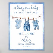 Blue Jean Baby Denim Baby Boy Shower Welkom Poster (Voorkant)
