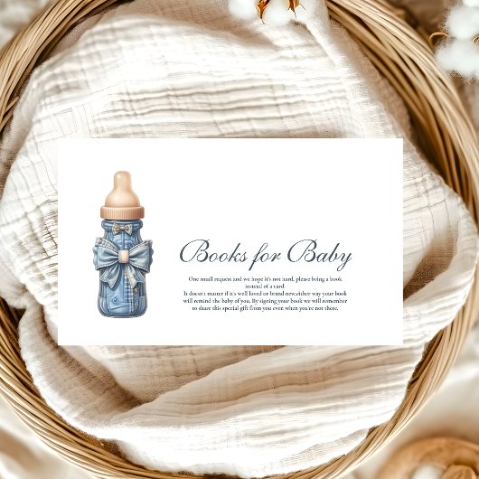 Blue Jean Baby Denim Baby shower Boeken voor Baby Informatiekaartje