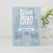 Blue Jean Baby Denim Baby shower Kaart (Staand voorkant)