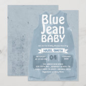 Blue Jean Baby Denim Baby shower Kaart (Voorkant / Achterkant)