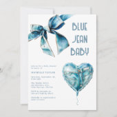 Blue Jean Baby Denim Baby Shower Kaart (Voorkant)