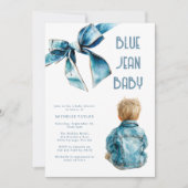 Blue Jean Baby Denim Baby Shower Kaart (Voorkant)