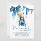 Blue Jean Baby Denim Baby Shower Kaart (Voorkant)