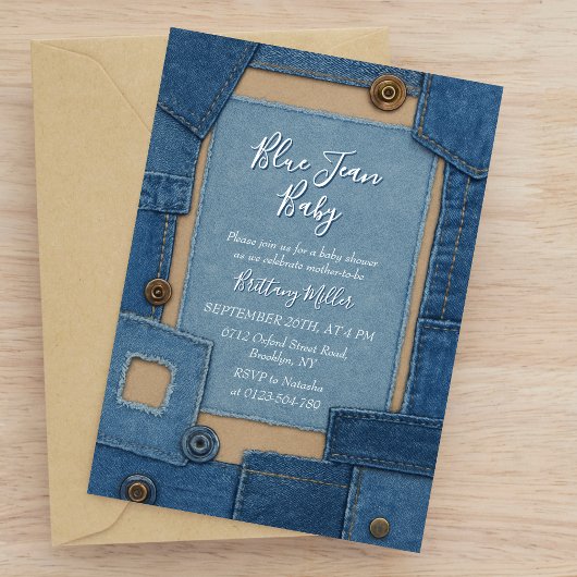 Blue Jean Baby Denim Baby Shower Kaart