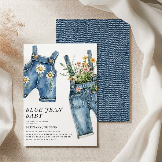 Blue Jean Baby Denim Baby shower Kaart