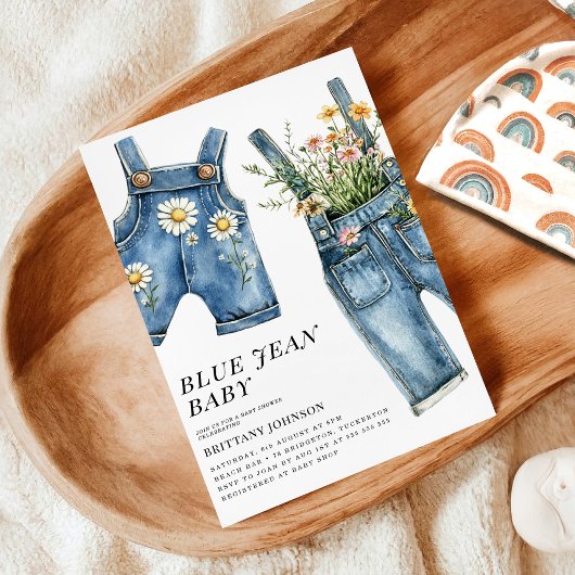 Blue Jean Baby Denim Baby shower Kaart