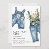 Blue Jean Baby Denim Baby shower Kaart (Voorkant)