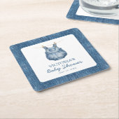 Blue Jean Baby Denim Baby Shower Kartonnen Onderzetters (Schuin)