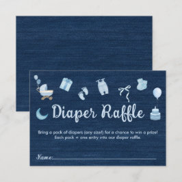 Blue Jean Baby Denim Baby shower Luierkrabbel Informatiekaartje