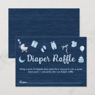 Blue Jean Baby Denim Baby shower Luierkrabbel Informatiekaartje
